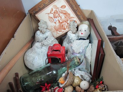 Lot 1129 - Pottery Pear Ornaments , dog head walking...