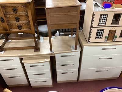 Lot 1536 - Cream Fronted Chest of Three Drawers (76.5cm...