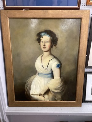 Lot 1477 - Portrait Study Of A Young Lady Wearing Blue...