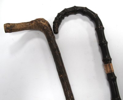 Lot 1410 - Malacca Type Walking Stick, with crook handle...