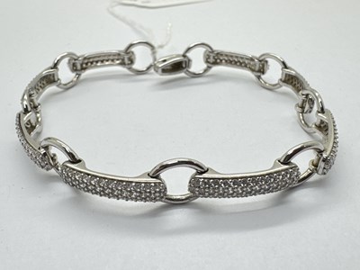 Lot 161 - A Stone Set Fancy Link Panel Bracelet, of...