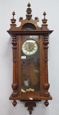Lot 1141 - XIX Century Walnut Viennese Wall Clock, with...
