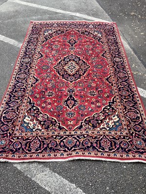 Lot 1516 - Iranian Kashan Wool Rug, with allover floral...