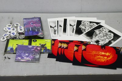 Lot 479 - The Orb Memorabilia, pin badges, CDS, VHS...