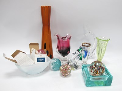 Lot 1272 - Murano Glass Bowl and Fish, Mdina fish,...