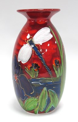 Lot 1250 - Anita Harris 'Dragonfly Brook' Minos Vase,...