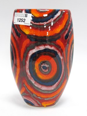 Lot 1252 - Anita Harris 'Labyrinth' Oval Vase, gold...