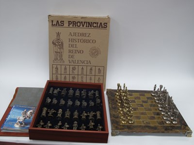 Lot 1363 - Spanish Chess Set, complete metal pieces as...