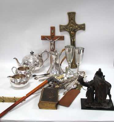 Lot 1446 - A heavy brass crucifix marked Gider Depose...