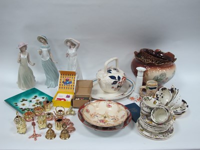 Lot 1017 - Nao Figurines (x 3) (faults), Satsuma dish,...