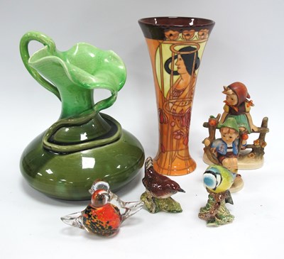 Lot 1208 - J R Mally Green Two-tone Jug Vase with Sinuous...