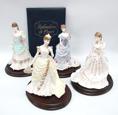 Lot 1258 - Royal Worcester 'Splendour at Court' figurines...