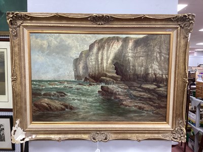 Lot 1483 - H. Sorby, Rocky Coastal Scene, oil on canvas,...