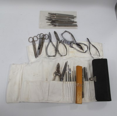 Lot 1382 - Swann Morton Scalpels, nail forceps, scissors,...