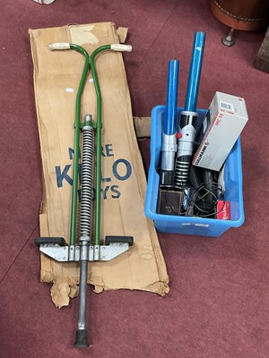 Lot 1158 - Kelo Pogo Stick, in box. Strand calculator,...