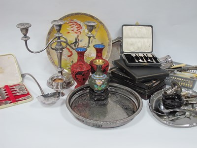 Lot 1003 - Cased and Loose Cutlery, owl letter opener,...