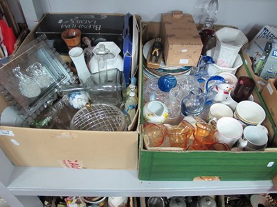 Lot 1027 - Decanters, French Crystal Dolphins, rose bowl,...
