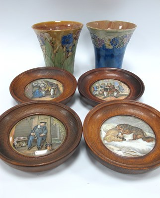 Lot 1189 - Royal Doulton stoneware planters decorated...