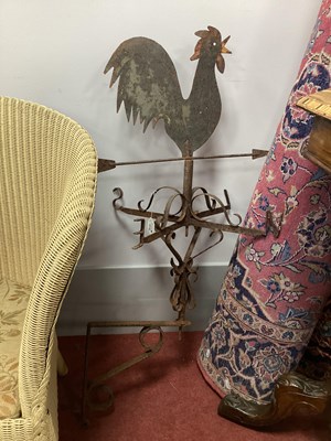 Lot 1515 - Cast Iron Weather Vane, with cockeral atop,...
