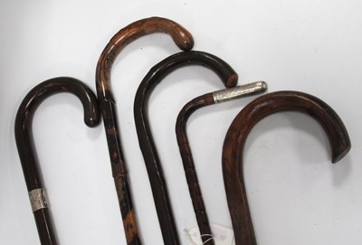 Lot 1408 - Crook Handled Walking Canes, circa 1900,...