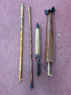 Lot 1554 - Oriental Walking Cane Hand Carved Featuring...