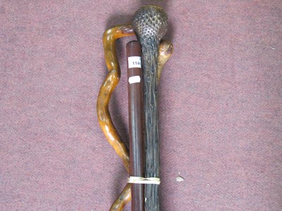 Lot 1144 - Heavy Hardwood Tapering Cylindrical Walking...
