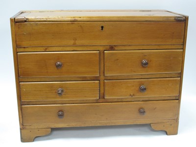Lot 1441 - XIX Century Small Pine Chest with Lift Up Top,...