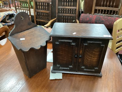 Lot 1558 - XIX Century Pine Candle Box, with shaped lid,...