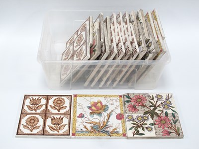 Lot 1303 - Pottery Tiles circa 1900, including M.J. &S. (23)