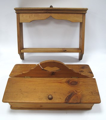 Lot 1433 - Pine Cutlery Box, with sloping lift-up lids...