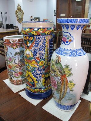 Lot 1150 - Oriental Pottery Stick Stand of Cylindrical...