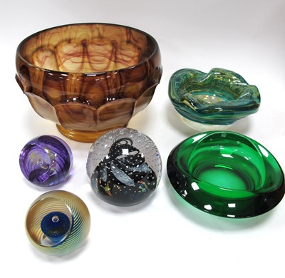 Lot 1244 - Mdina Freeform Glass Bowl in traditional...