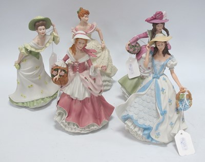 Lot 1286 - Wedgwood Matt Pottery Figurines, 'Violet'...