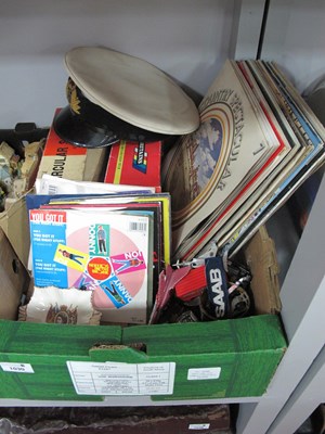 Lot 1030 - Royal Naval Hat, circular saw, records,...