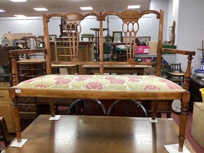 Lot 1548 - Early XX Century Two Seater Salon Seat, with a...