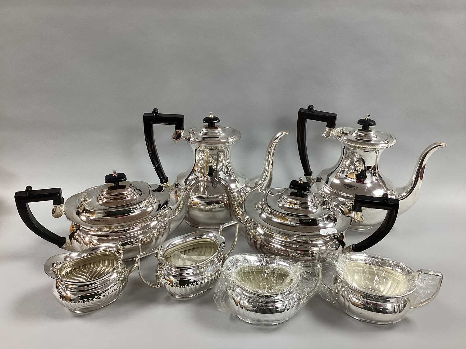 Lot 33 - A Modern Plated Four Piece Tea Set, together...