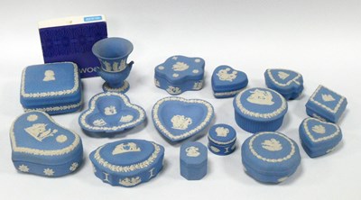 Lot 1206 - Wedgwood Jasper Ware, trinket boxes, sweet...