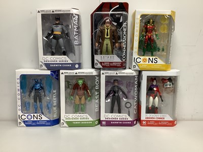 Lot 879 - Seven DC Collectibles Superhero Plastic Action...