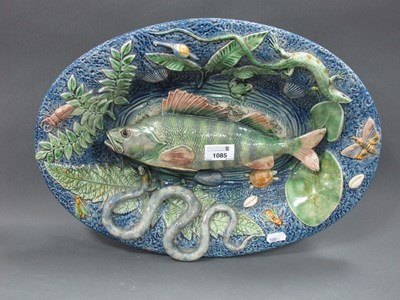 Lot 1085 - A Late XIX Century Palissy Style Pottery Oval...
