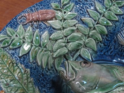 Lot 1085 - A Late XIX Century Palissy Style Pottery Oval...