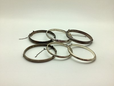 Lot 211 - Two Hallmarked Silver Bangles, part foliate...