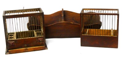 Lot 1367 - Two XIX Century Stained Wood Bird Cages, of...