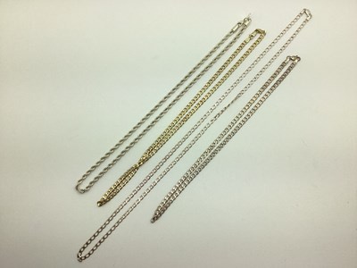 Lot 176 - A Flat Curb Link Chain, 70cm long, stamped...