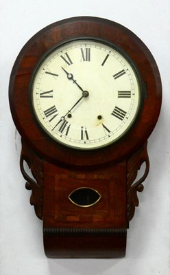 Lot 1549 - A Late Victorian Drop End Wall Clock, with...