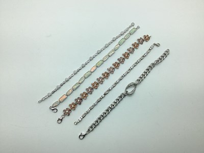Lot 171 - Modern Line Bracelets, including flowerhead...