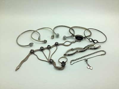 Lot 175 - Modern "925" and Other Bracelets and Bangles,...