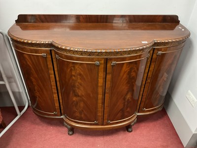 Lot 1580 - XX Century Mahogany Bow Fronted Cabinet, with...