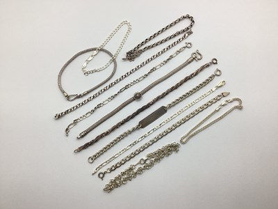 Lot 137 - "925" and Other Bracelets, including curb link,...