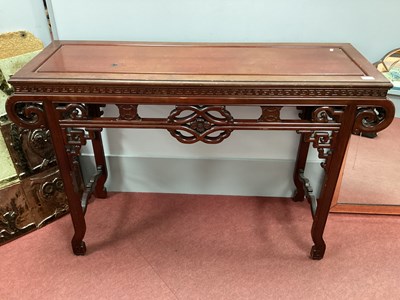 Lot 1577 - Chinese Hardwood Altar Table, with Greek key...