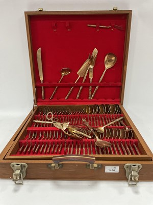 Lot 1482 - Canteen of Eastern Brass Cutlery, approx 143...